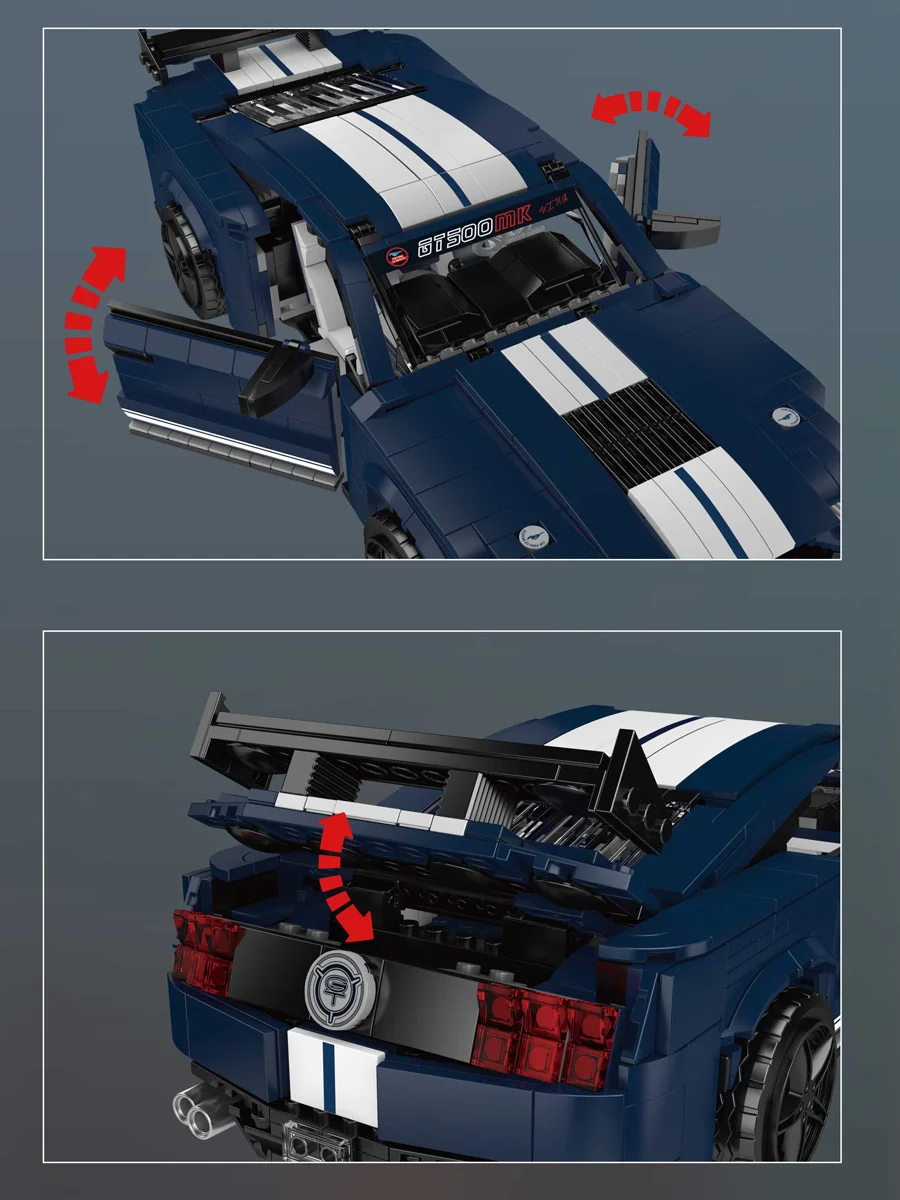 Nieuwe 1556 STKS Mold King 10208 Technische GT500 Bouwstenen Bricks Sheby Cars Model Set voor Volwassenen Kinderen Kerst Pasen Geschenken