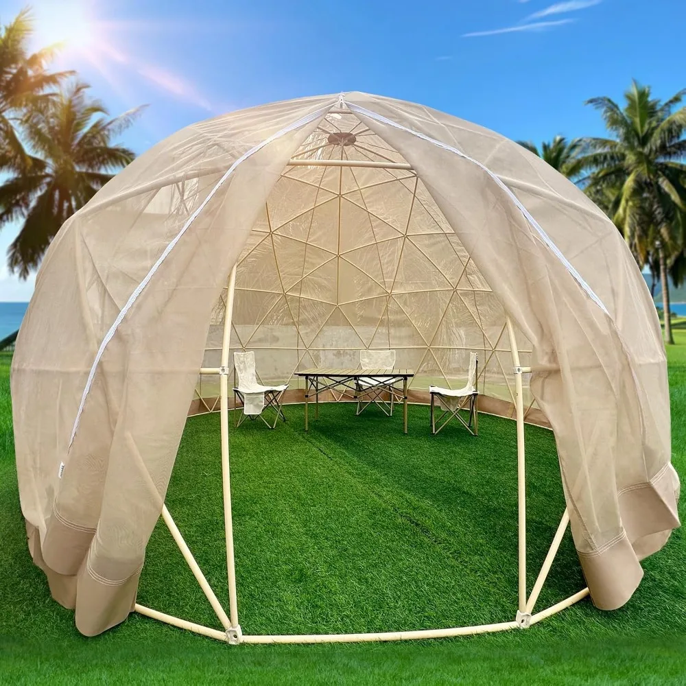 Garden Dome lgloo, Geodesic Dome Greenhouse with TPU Transparent Cover, Waterproof Garden Bubble Dome Tent House