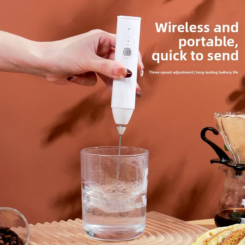 Cross-border Rechargeable Stainless Steel Coffee Milk Frother & Stirrer Compact Multi-Function with Minimalist Chinese Design