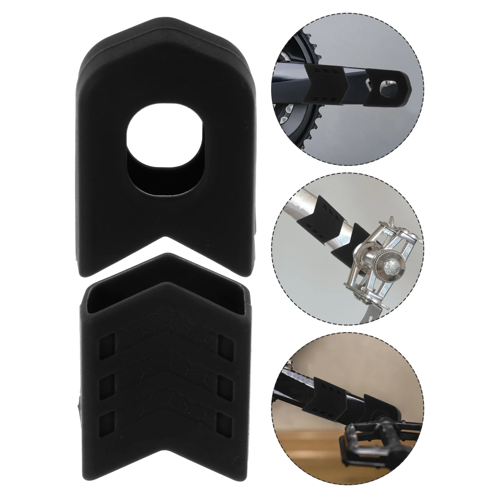 

4Pcs Silicone Bike Crank Arm Covers Crankset Protector Durable Scratch Protection Universal Fit Easy Install Black