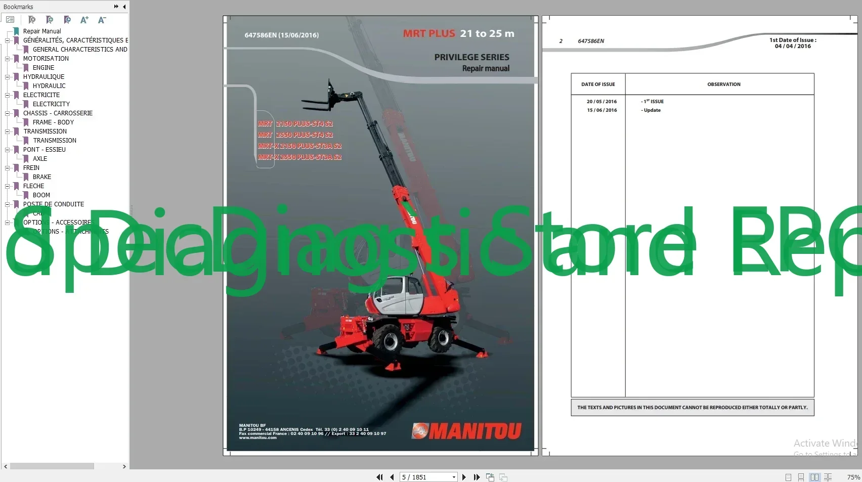 

SpecDiag SpecDiag Manitou Телескопический скалер MRT 9,42 ГБ По руководство по ремонту, руководство оператора, обновление руководства по деталью 2021