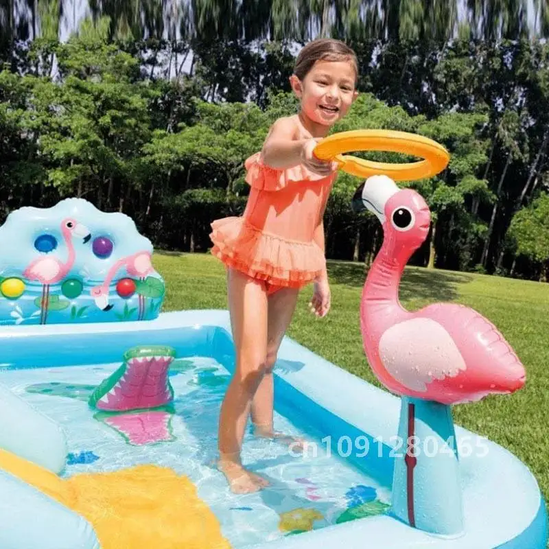 Big Children's Inflatable swimming pool Floats Slide Dinosaur Castle for kids pools summer toys water play games baby piscina