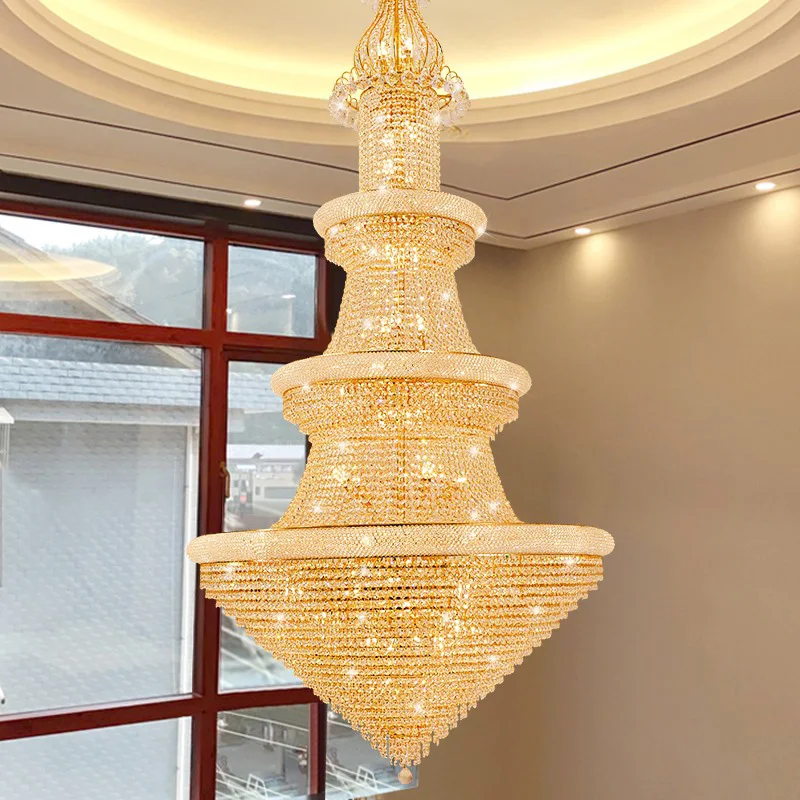 

Luxury Crystal Chandeliers Home Decorate Ceiling Chandelier Lustre Duplex Loft Pendant Lights for Living Dining Room Żyrandol