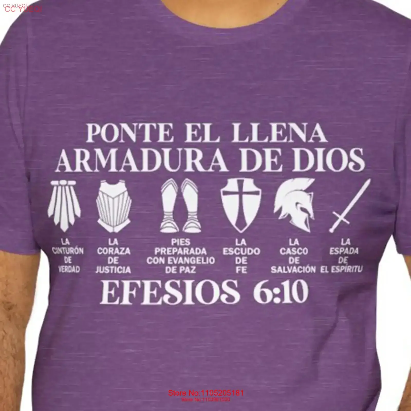 Armor Of God Spanish T Shirt Christian Religious Camisa Armadura De Dios Bible Verse Clothing vintage Washed Comfortable Casual