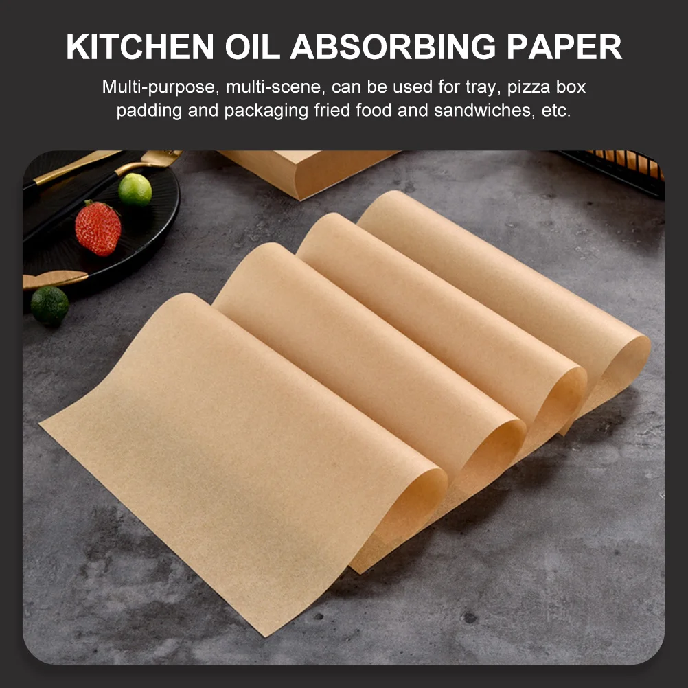 500 Sheets Oil-absorbing Paper Parchment Snack Mat Hamburger Fried Food Baking Party Papers Kitchen Oil-proof Mats Supplies