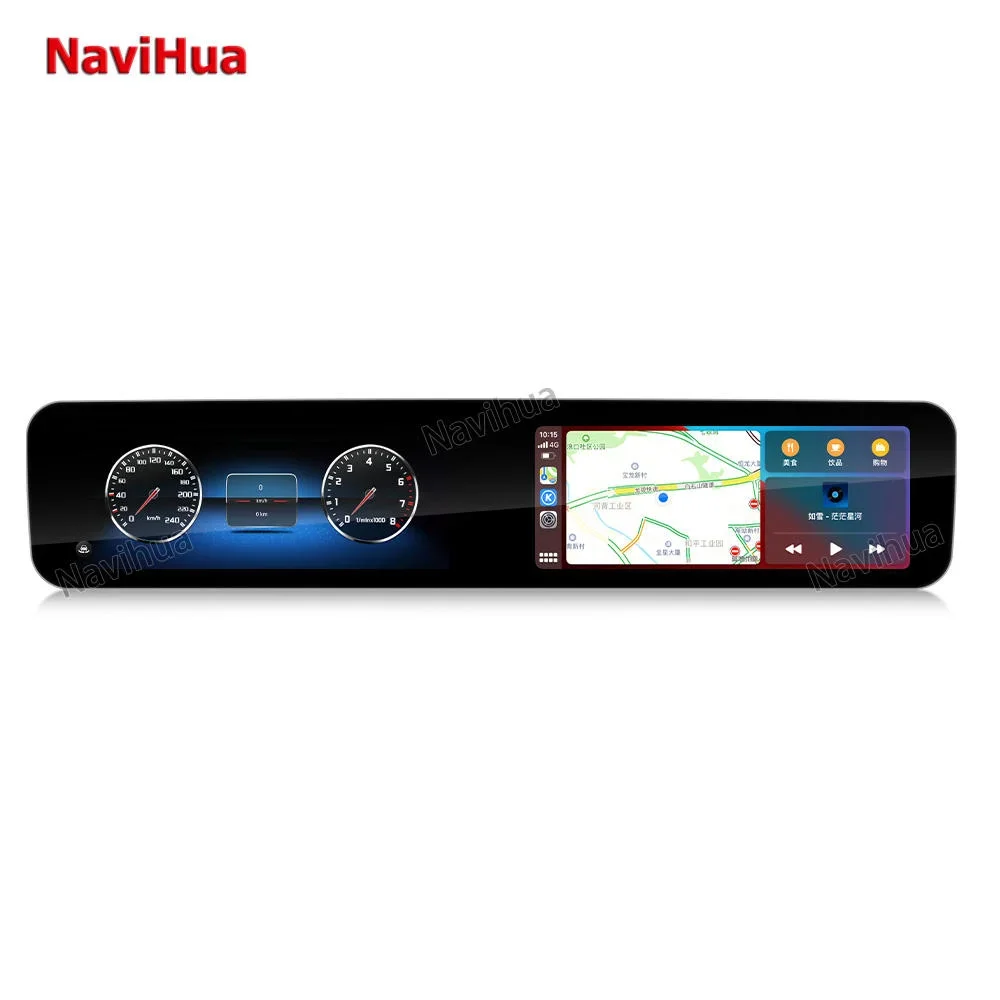 

Автомагнитола Navihua с двумя экранами, Android, GPS-навигацией и ЖК-дисплеем приборной панели для Mercedes-Benz E-класса W213 2016-2023