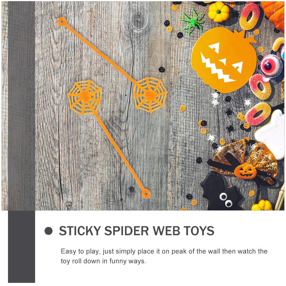 50 pçs mão pegajosa teia de aranha para crianças engraçado elástico sensorial jogar festa adereços halloween temático interativo crianças tpr parede
