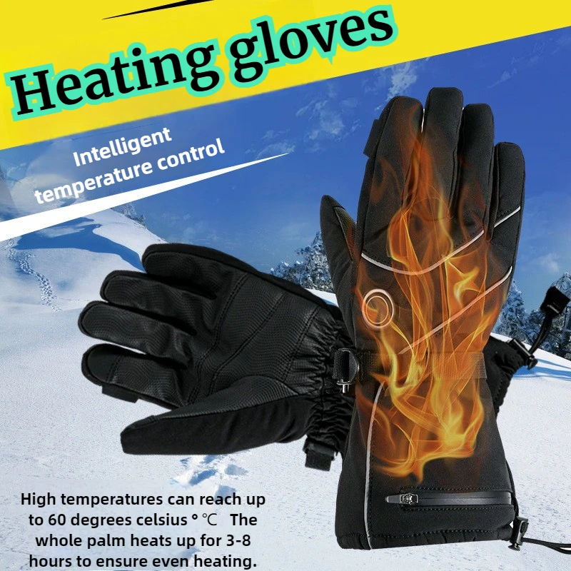 

Waterproof Heated Skiing Gloves Battery Powered Touch Screen Motorbike Racing Riding Winter Outdoor Gloves