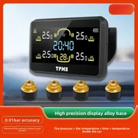 2025 Automotive Tire Pressure Monitor Solar Tire Pressure Detection Instrument Wireless External High-precision Clock Large Scre