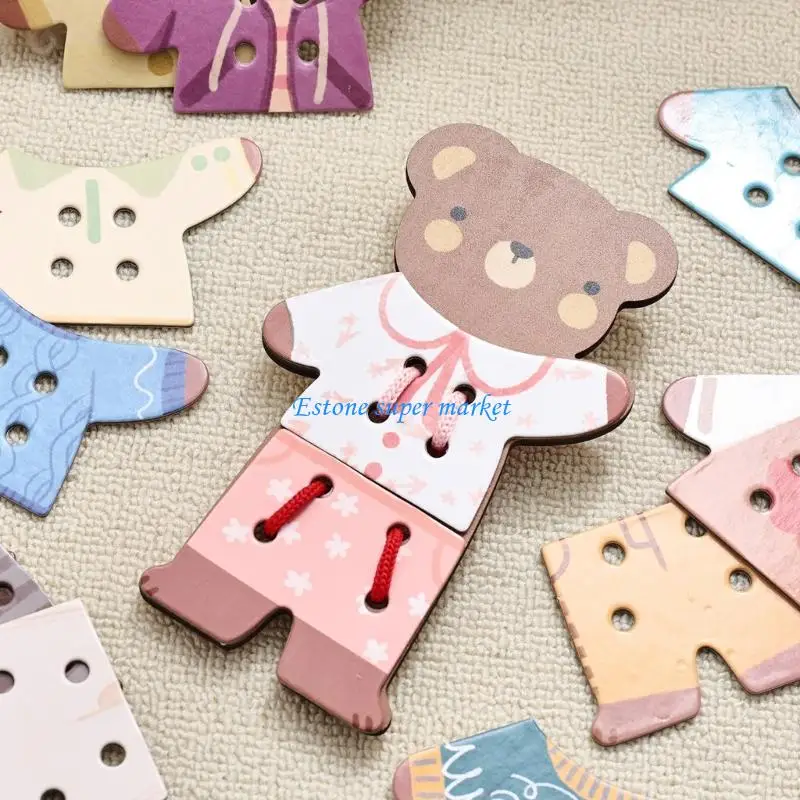

090B Creative Bear Clothes Change Threading Toy For Kids Educational Fun Imagination And RolePlay Storytelling Activity