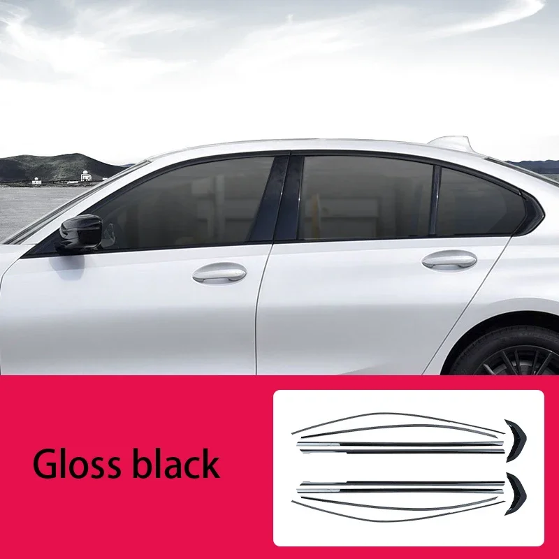 

Car accessories For BMW 3 Series 2020 2021 2022 2023 stainless steel Black Chrome Car Window Sill Trim Molding Cover trim 10PCS