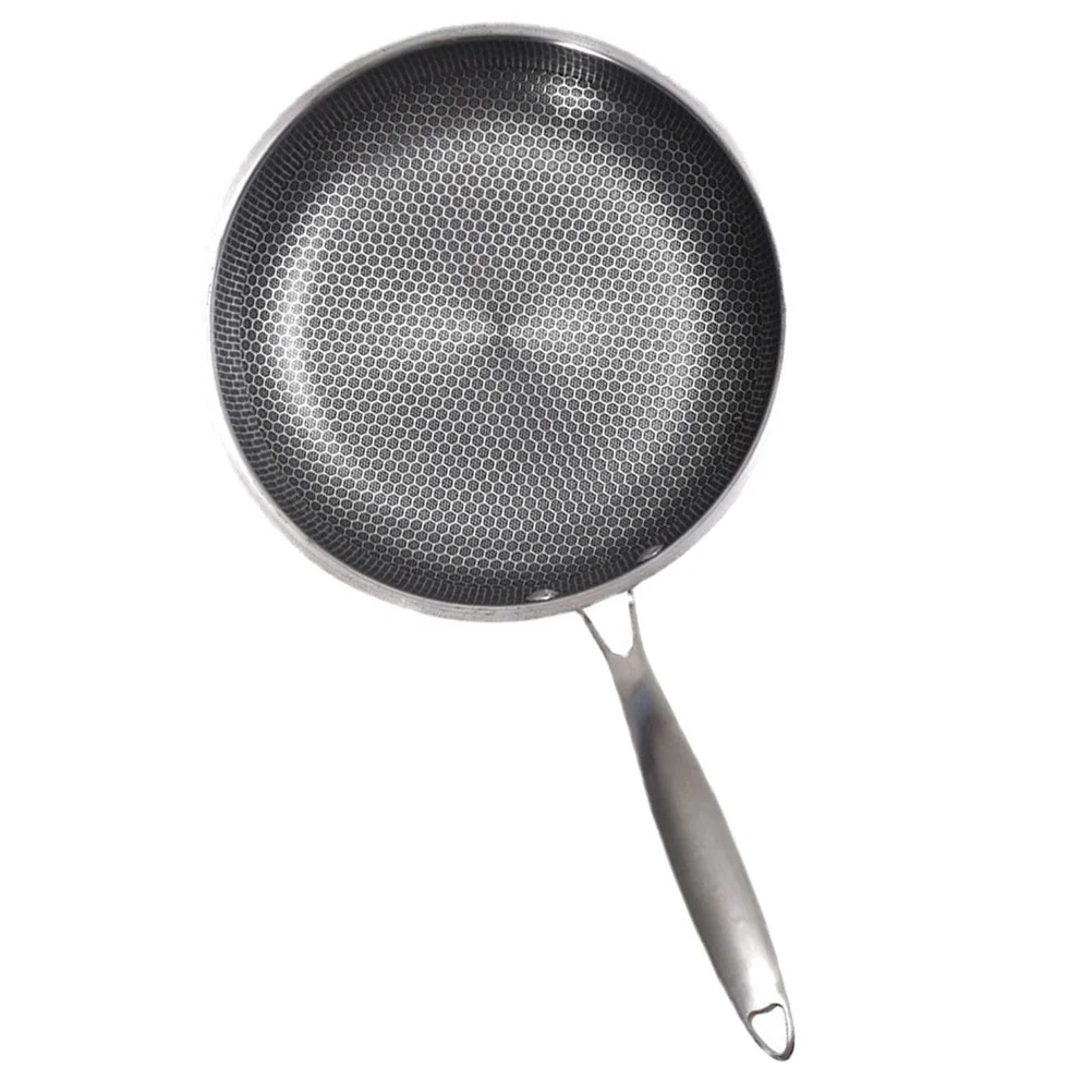 Stainless Steel Frying Pans Kitchen Skillet Frying Pans Non-Sticky Cooking Pan Honeycomb Frying Pans Kitchen Accessories