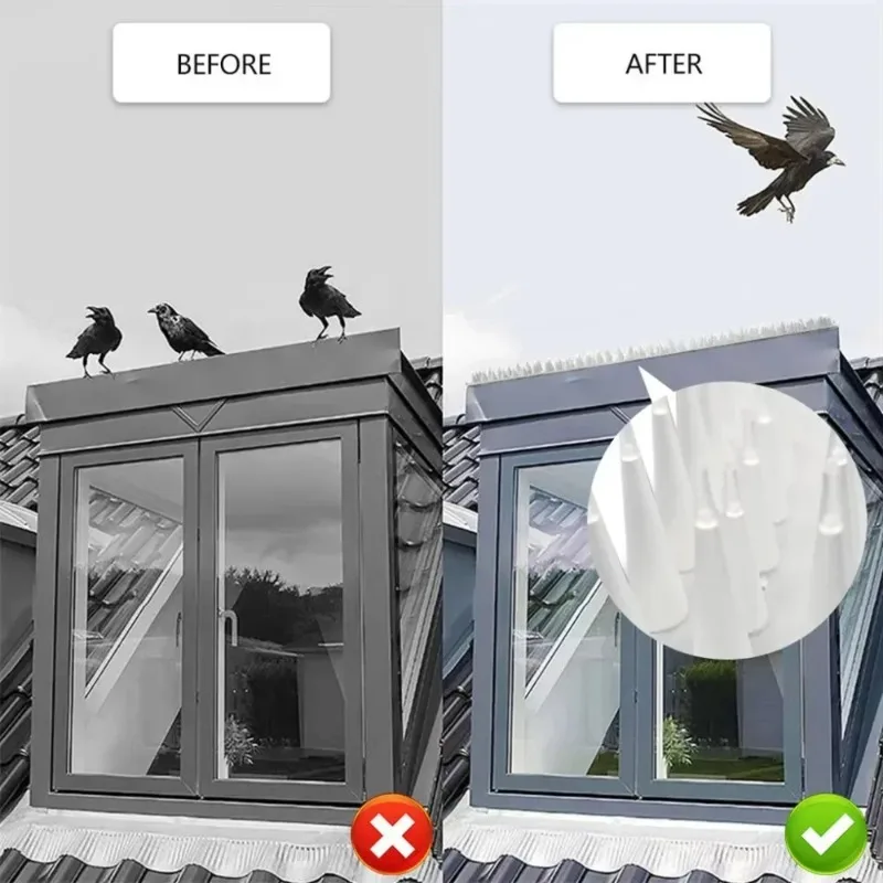10Pcs Plastic Bird Repeller Spikes Fence Wall Animal Repellent Cat Anti Pigeon Spikes Anti-bird Outdoor Squirrel Garden Fences