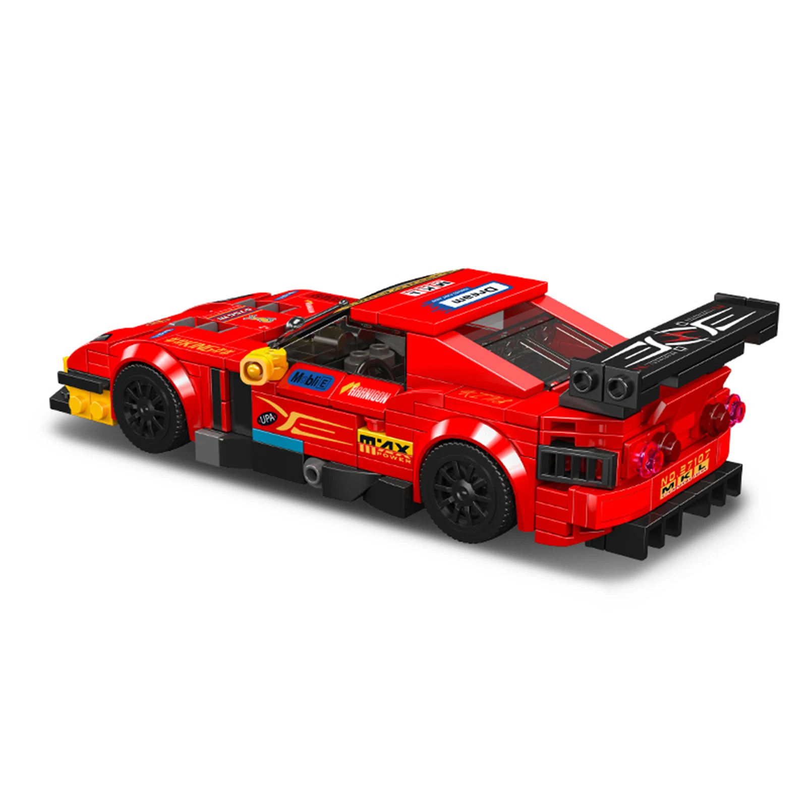 Blocs de construction de modèles de voiture de la série célèbre, avec vitrine, véhicule de course pour garçons, briques MOC à collectionner assemblées, jouets cadeaux, 27046