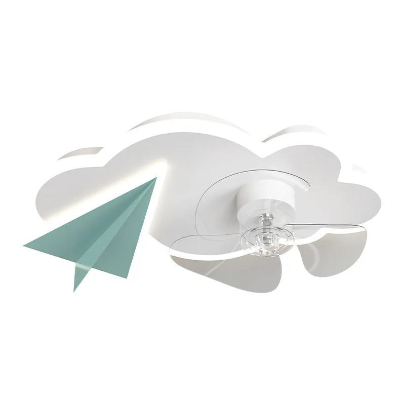 Imagem -06 - Ventiladores de Teto com Luzes para Crianças Ventilador com Controle Remoto e Controle do Aplicativo Papel Rosa e Azul Design de Avião Dimmable para Quarto Sala Bonito