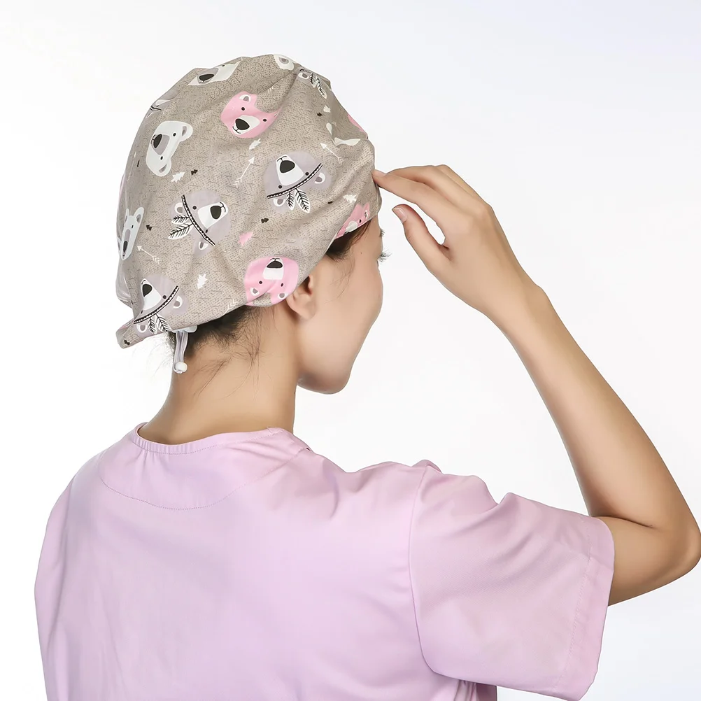 Chapeau d'infirmière et de médecin réglable, chapeau de salle d'opération créatif et sûr, travail d'impression florale, casquette de salle d'opération, 1PC