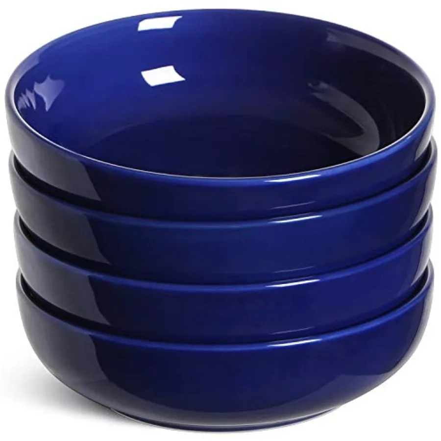 Pasta Bowls Salad Bowls Set for Serving Soup Pasta Noodle Dinner Large Kitchen Bowl Plates Microwave Safe - 8.5 Inch Set of 4
