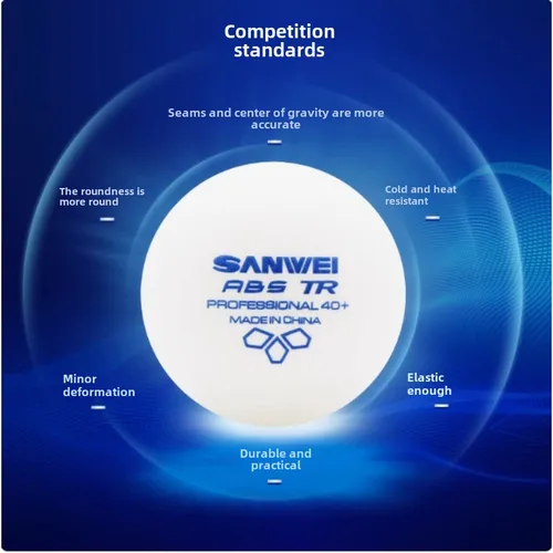 Imagen 2 del producto 100 Uds Sanwei nuevos materiales pelota De tenis De mesa De plástico pelotas De raqueta De Ping Pong Abs 40 + para Robot Raquetas De para club De Ping Pong