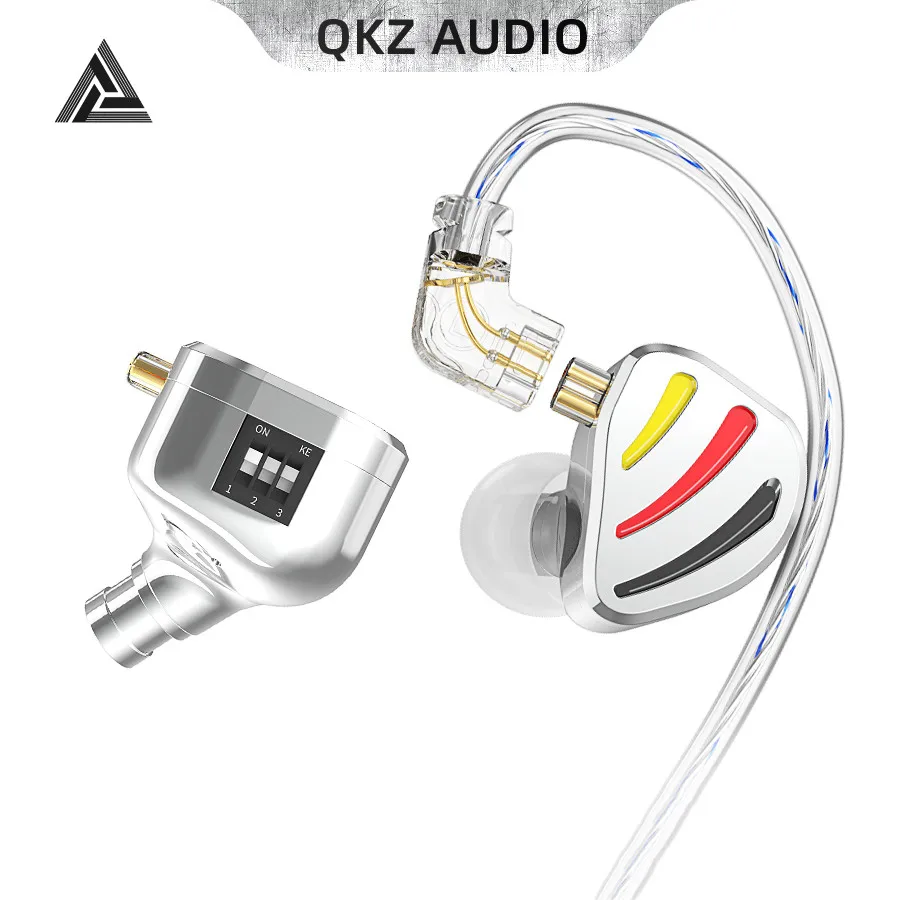 QKZ ODIN HiFi Earphones High-end Tunable Wired Headphone In Ear Monitor Bass Headsets Switch Adjustment Earphone IEM Earbud