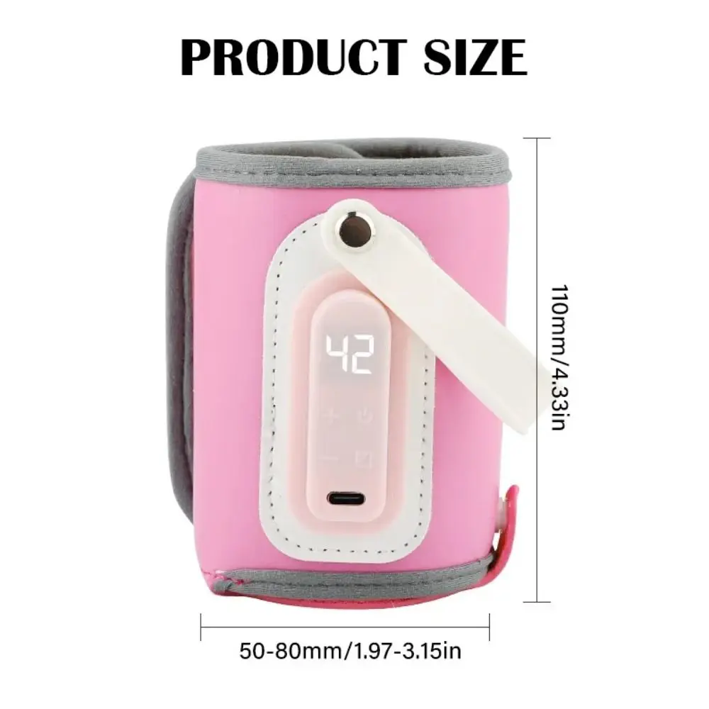 Temperature Display Baby Bottle Warmer Portable Long Battery Life Breastmilk Bottle Cover Lightweight Outdoor