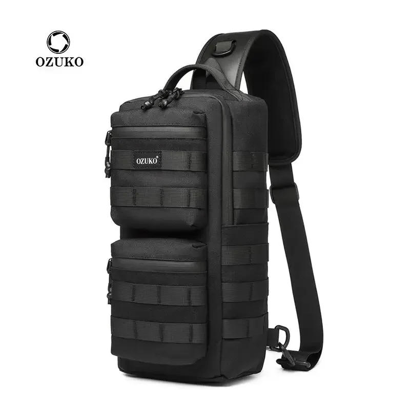 Ozuko  Chest Bag Outdoor Sports Men's Oblique Straddle Shoulder Bag Waterproof Men's One Shoulder Crossbody Bag