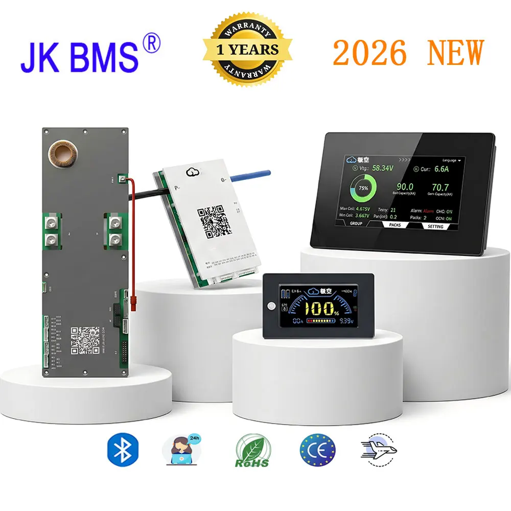 

16S 48В 300А JK Smart BMS с активным балансиром 2А и Bluetooth для LiFePO4, Li-ion, LTO, солнечных систем хранения энергии, автодомов