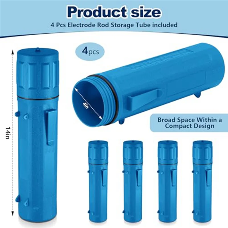 A74I-4 Pcs Electrode Rod Storage Tube 14 Inch Welding Rod Storage Airproof Welding Rod Container Waterproof