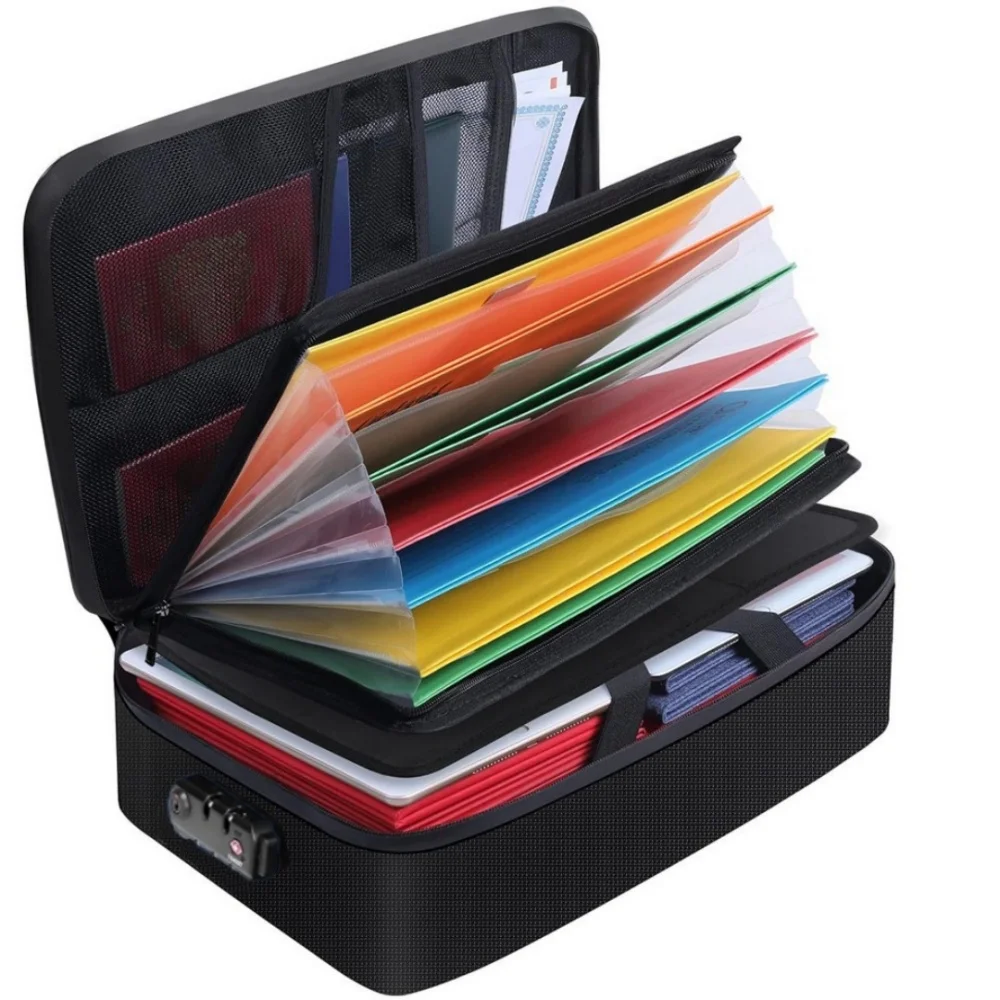 

Огнестойкая сумка для документов, легкая папка-аккордеон, сумка для хранения документов, огнестойкий органайзер для документов, коробка для дома и путешествий