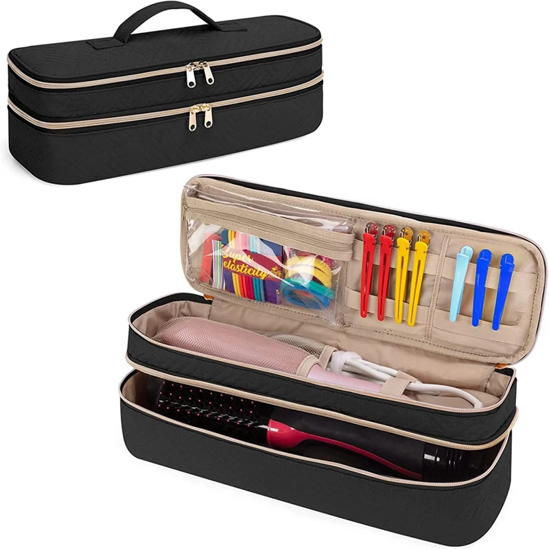 Carrying Case Hair Dryer/Volumizer/Styler, Hair Tools Insulated Storage Bag Organizer For Hair Stylist With Dividers Durable