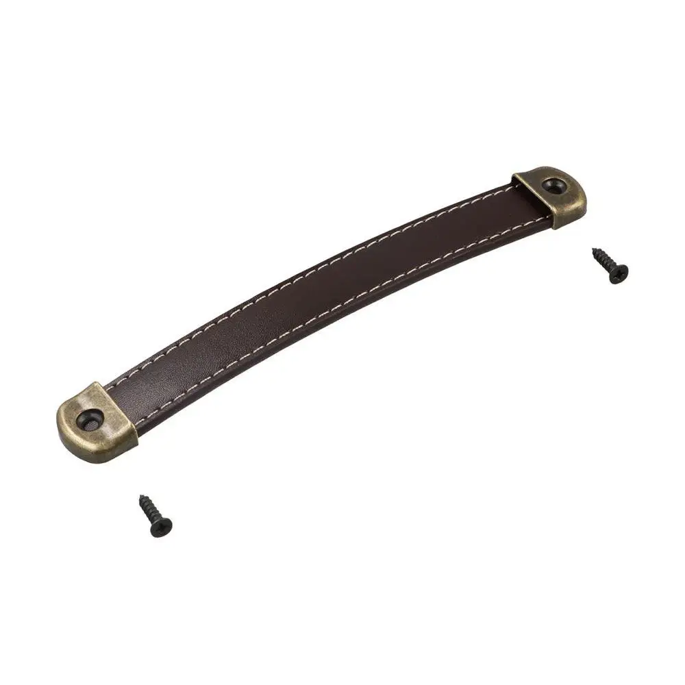 Classic With Screws Leather Handle Zinc Alloy Soft Drawer Handle 96/128/160mm Square Cabinet Pulls Wardrobe