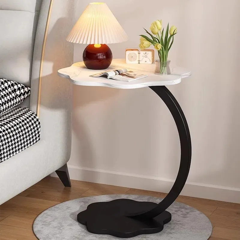 

Coffee Tables Light Luxury Side Table Round Flower Bedside Table Bedside Home Study Desk Auxiliary Desk Living Room Furniture