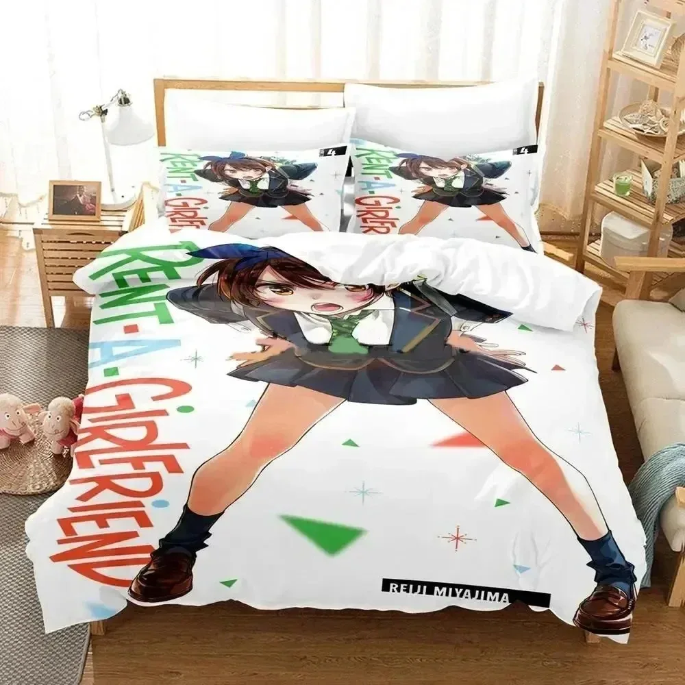 

3D Print Anime Rent-A-Girlfriend Chizuru Bedding Set Bedroom Soft Modern Bedspreads Comefortable Duvet Cover Quilt Pillowcase