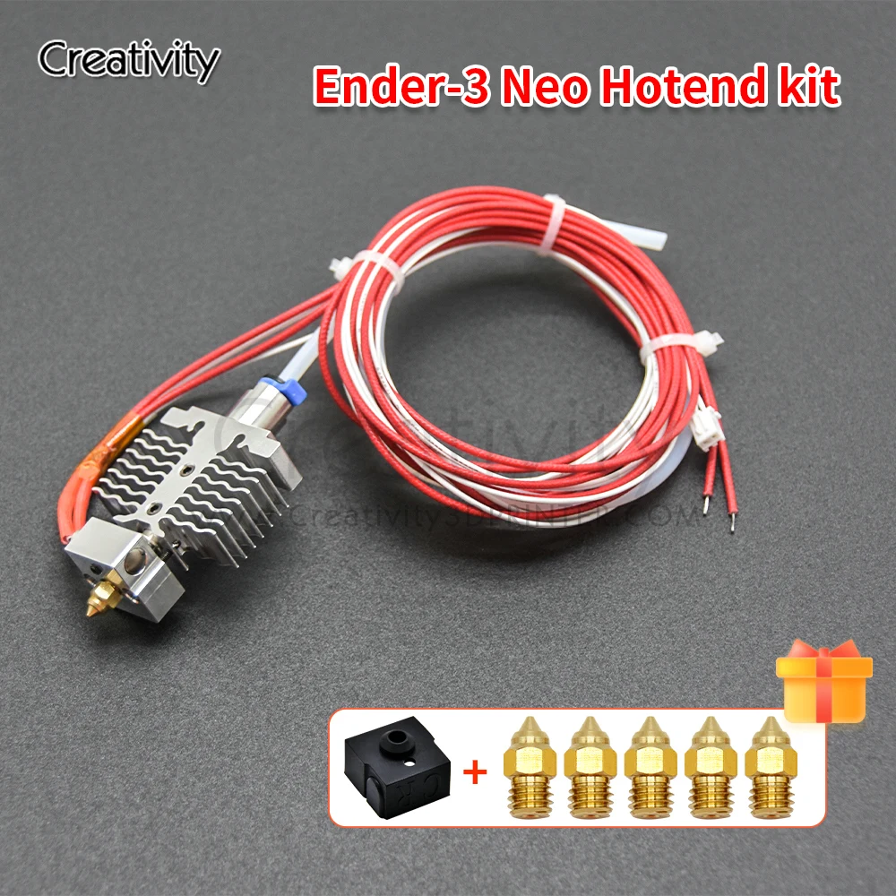 3D Printer Hotend Kit Ender-3 V2 Neo/Ender-3 Max Neo/Ender-3 Neo Hotend Kit 24V 40W Thermistor Heating Rod Nozzle Kit