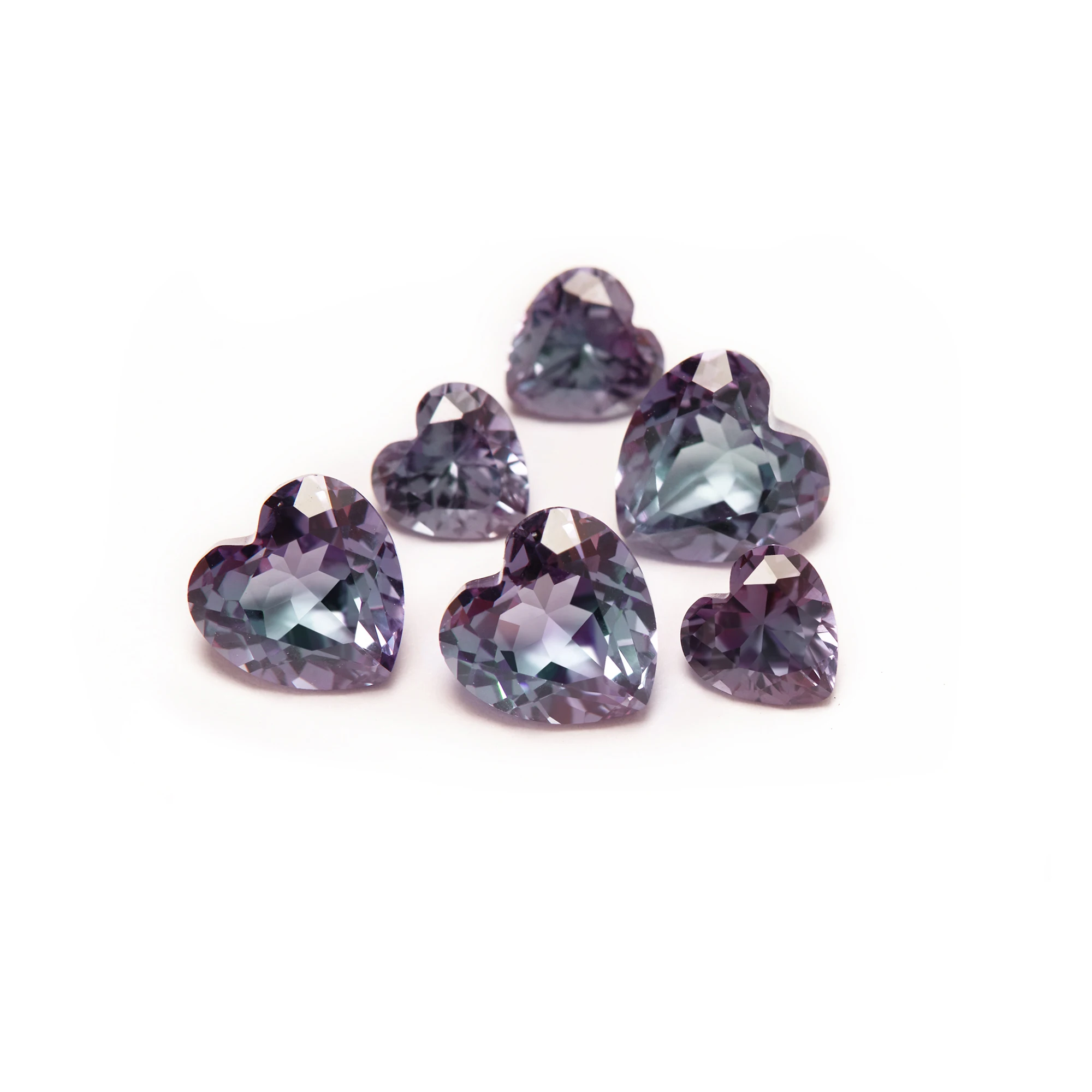 1Pcs Simulated Alexandrite Heart Faceted Stone,Color Change Stone,June Birthstone,Unique Gemstone,Loose Stone 4130022