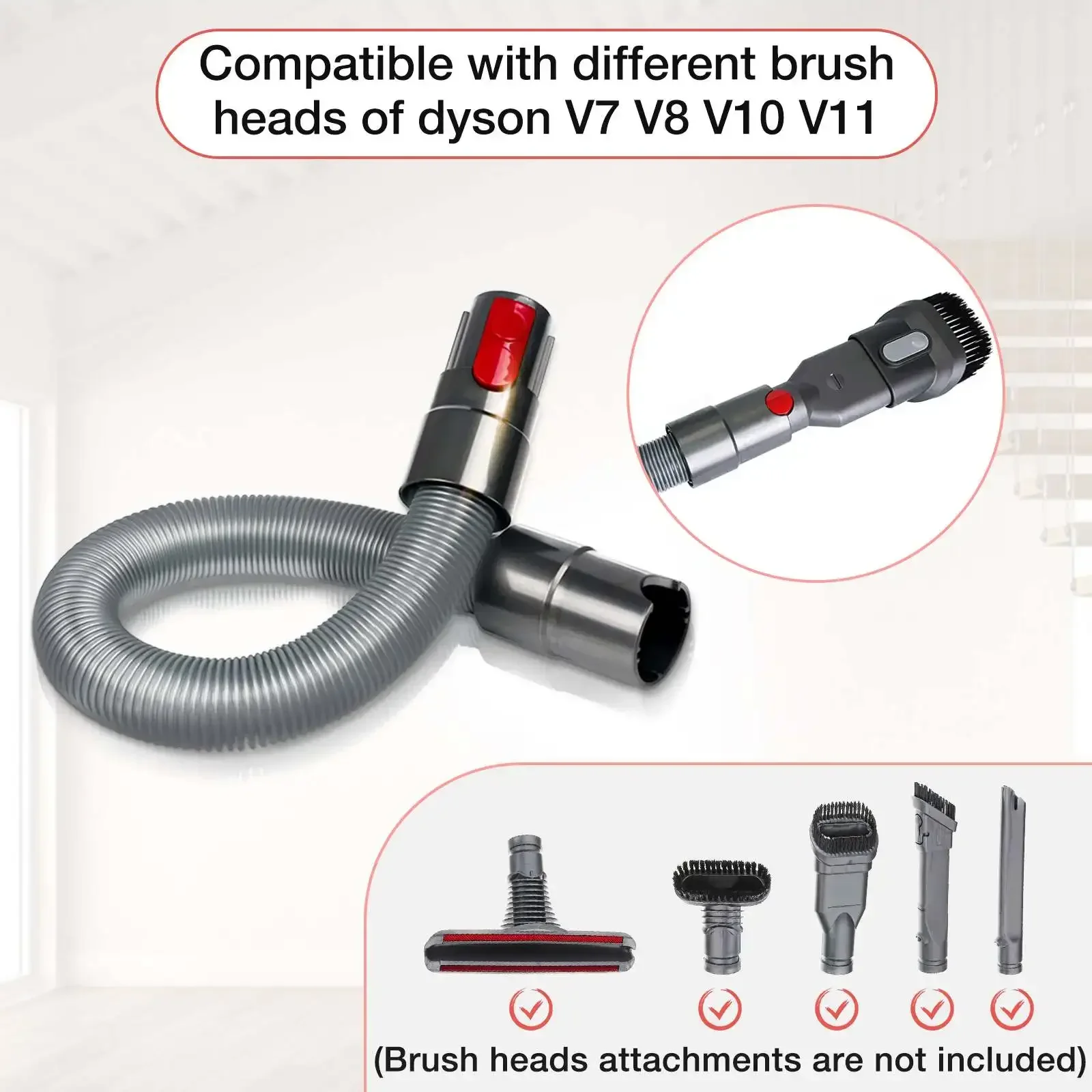 

Для Dyson V6 V7 V8 V10 Гибкий щелевой адаптер для инструмента, комплект шлангов, пылесос для как соединение и удлинительная трубка для шланга