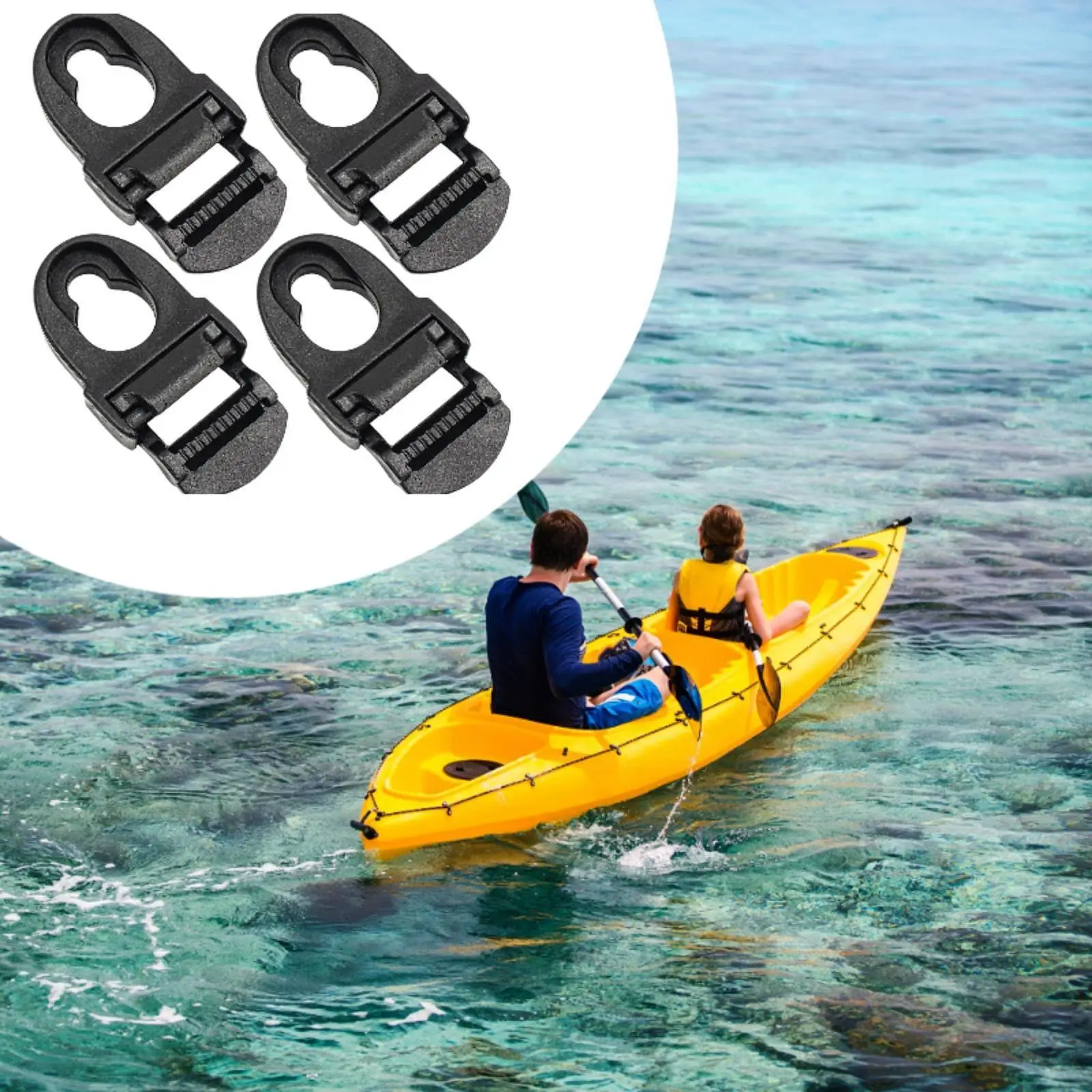 Cinghie per kayak da 4 pezzi Clip per sedile Accessori per kayak Chiusure per sedile per kayak di ricambio