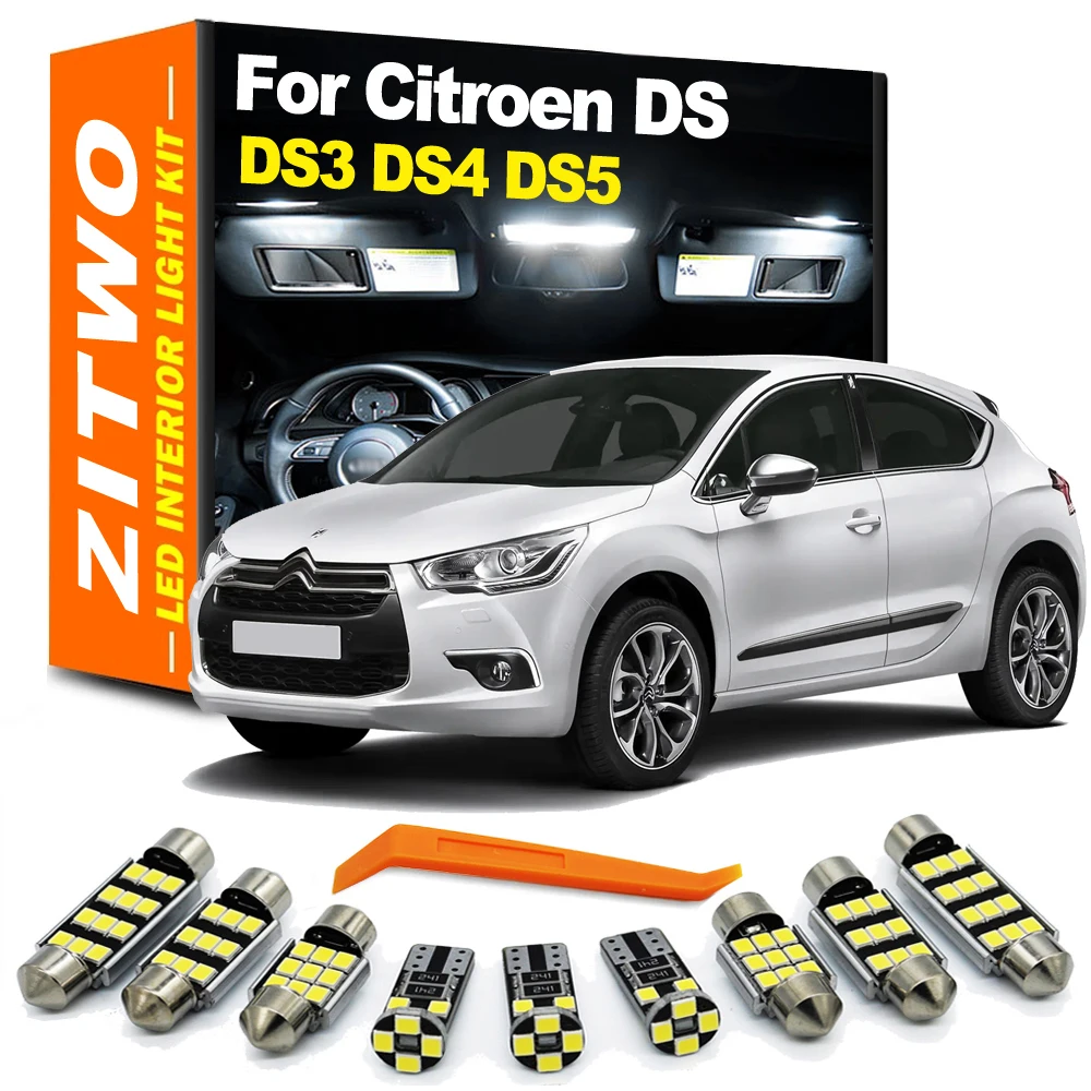 ZITWO Canbus No Error LED Interior Dome Map Reading Trunk Light Kit For Citroen DS3 DS4 DS5 DS 3 4 5 2010- 2017 2018 2019 2020