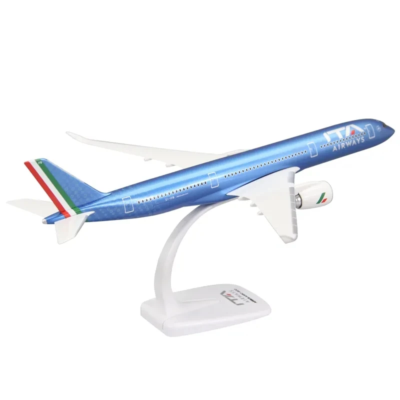 A350-900 Scale 1/200 A350 Alitalia Aircraft Model Plane Model With Landing ABS Assembly Airplane Model Home Decor For Gift