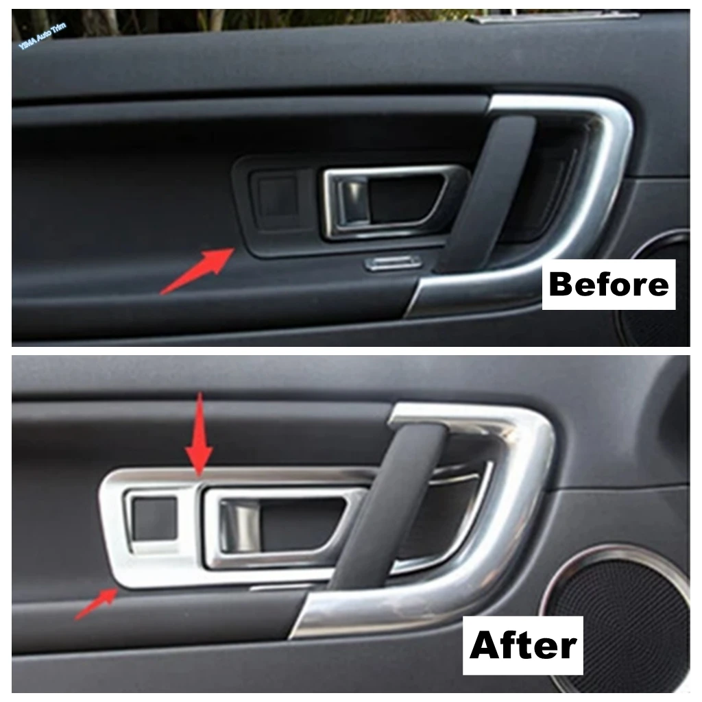 Car Door Inner Handle Bowl Decor Frame Cover Trim Fit For Land Rover Discovery Sport 2015 - 2019 ABS Matte Interior Accessories