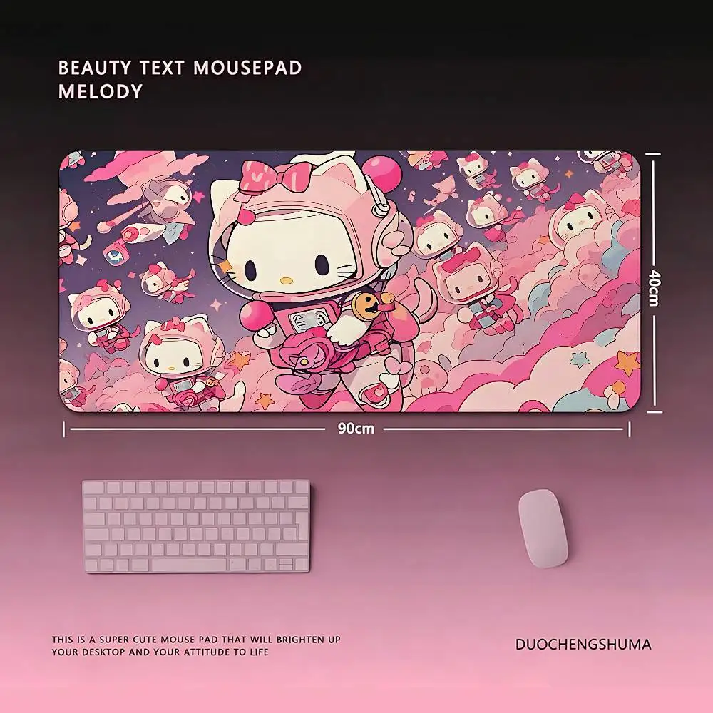 Kawaii H-hello K-kttiy-S Cute Mouse Pad Computer Mat Deskpad Laptop Keyboard Mat Office Large Landscape Mousepad