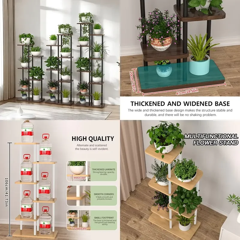 Plant Stand Stand For Flowers Wooden Shelf 5/6/8Layers Display Stand Storage Shelf Pot Rack Organizer Home Garden Decoration