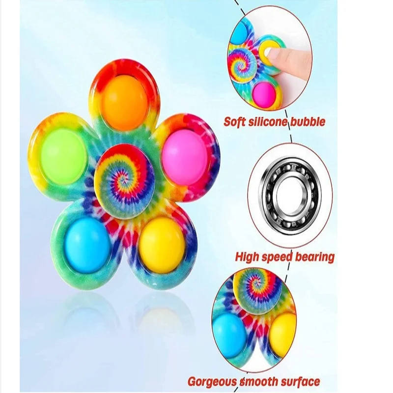 Fidget Spinner Children\'s Camouflage Five Finger Bubble Silicone Rotating Fingertip Gyroscope Adult Release Stress Relieving Toy