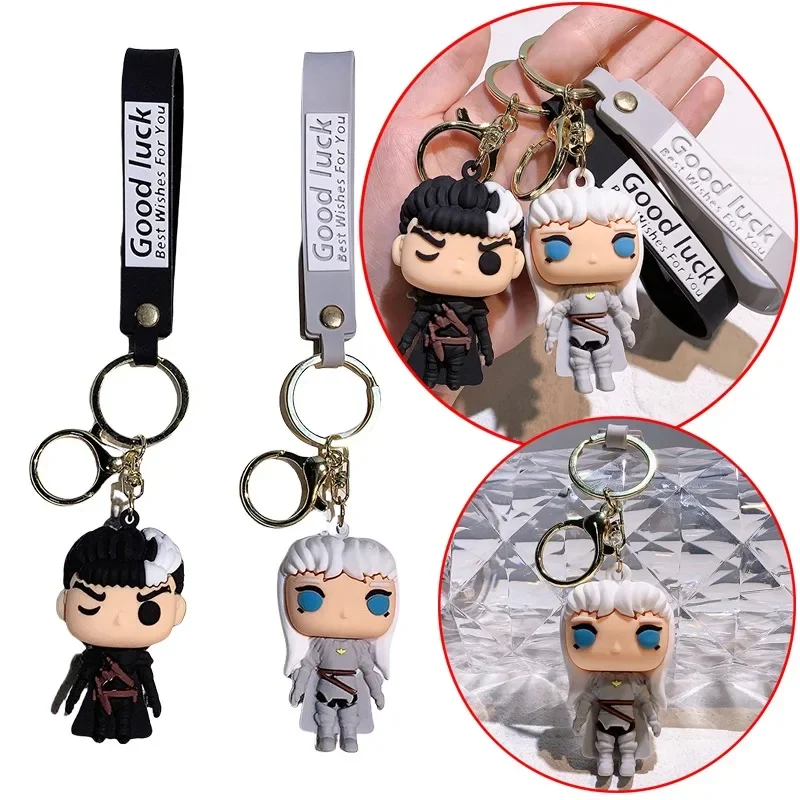 LLavero de personaje Berserk Guts, personaje de Anime, mochila de silicona para estudiantes, accesorios colgantes, juguetes para niños, regalos de cumpleaños