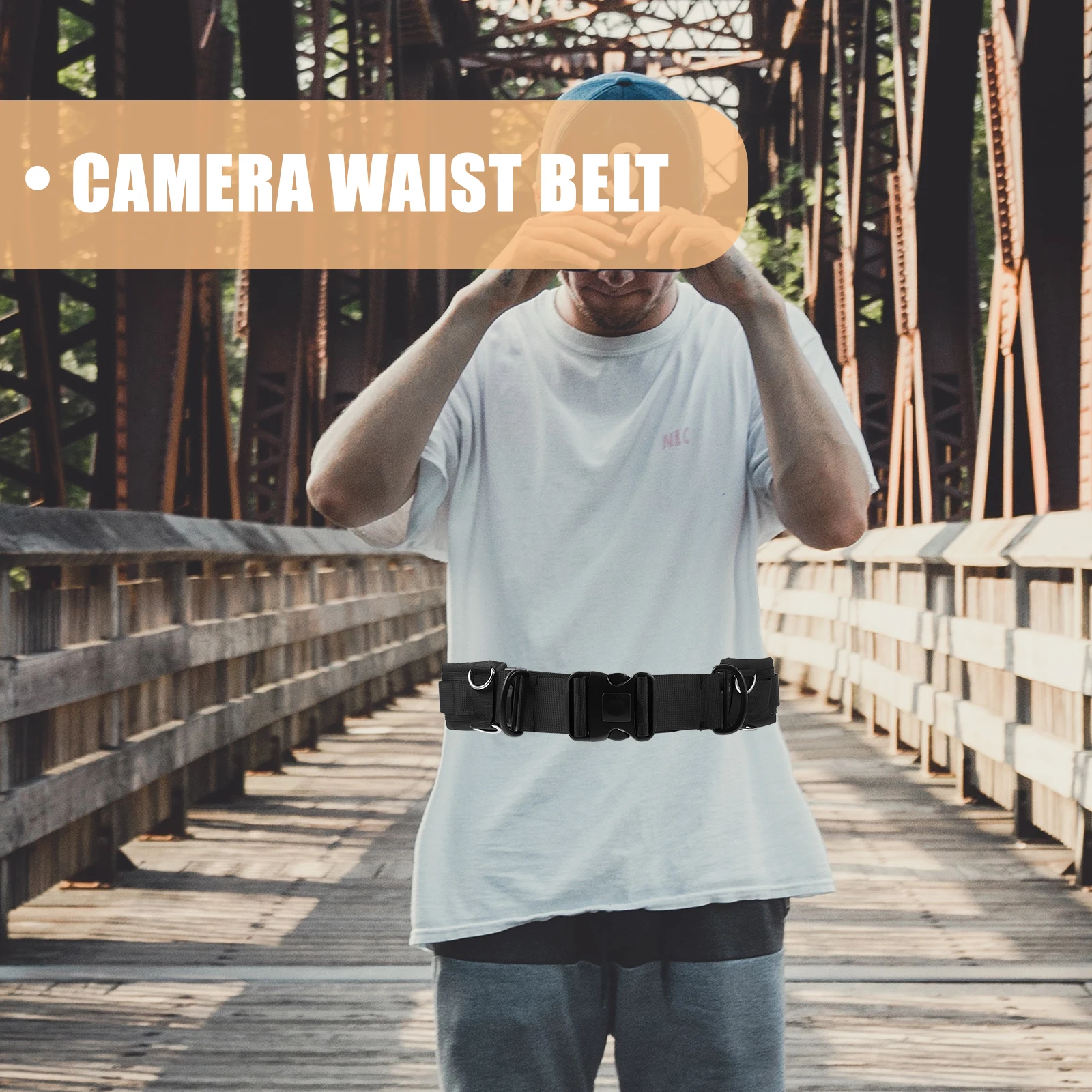 

1pc Camera Belt Wristband Strap Multi - Function Camera Belt Photography Belt for Photographer (Black)