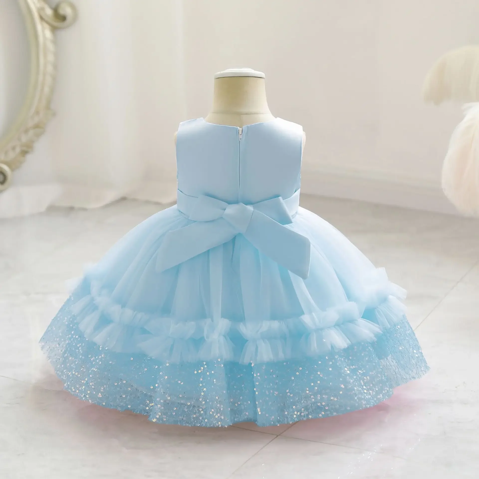 New Baby Girl Princess Dress Sequined Newborn Dresses For Toddler Infant 1 Year Birthday Party Clothes Christening Gown 9M-4Y