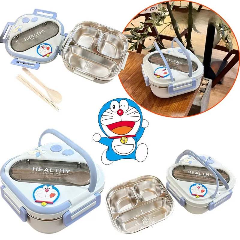 

Doraemon 304 Stainless Steel Lunch Box Anime Character Separated Lunch Box Children's Bento Box Insulated Boxs Birthday Gifts