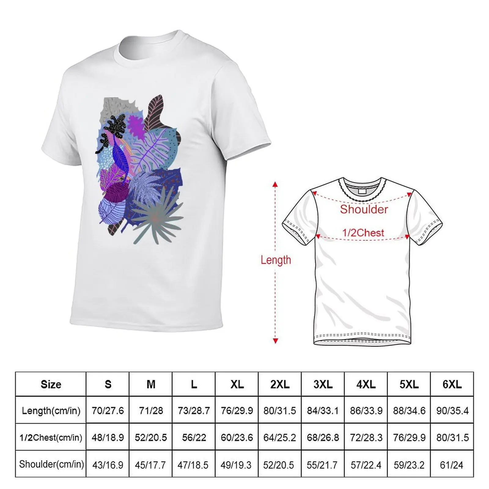 Ultraviolet Fade Nature Leaves T-Shirt black cotton t-shirt plain for man package t shirts for man slim fit T-Shirt