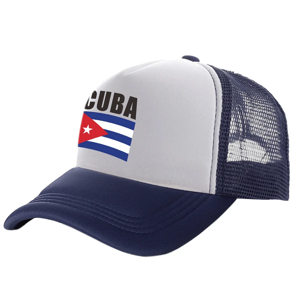 Czapka typu Trucker Kuby Męska fajna czapka z flagą Kuby Czapka z daszkiem Cool Summer Unisex Mesh Net Caps