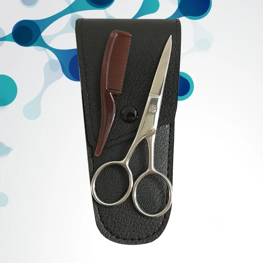 

Eyebrow Grooming Comb Beard Kit Shears Printable Shaper Black Mustache Trimming Scissors