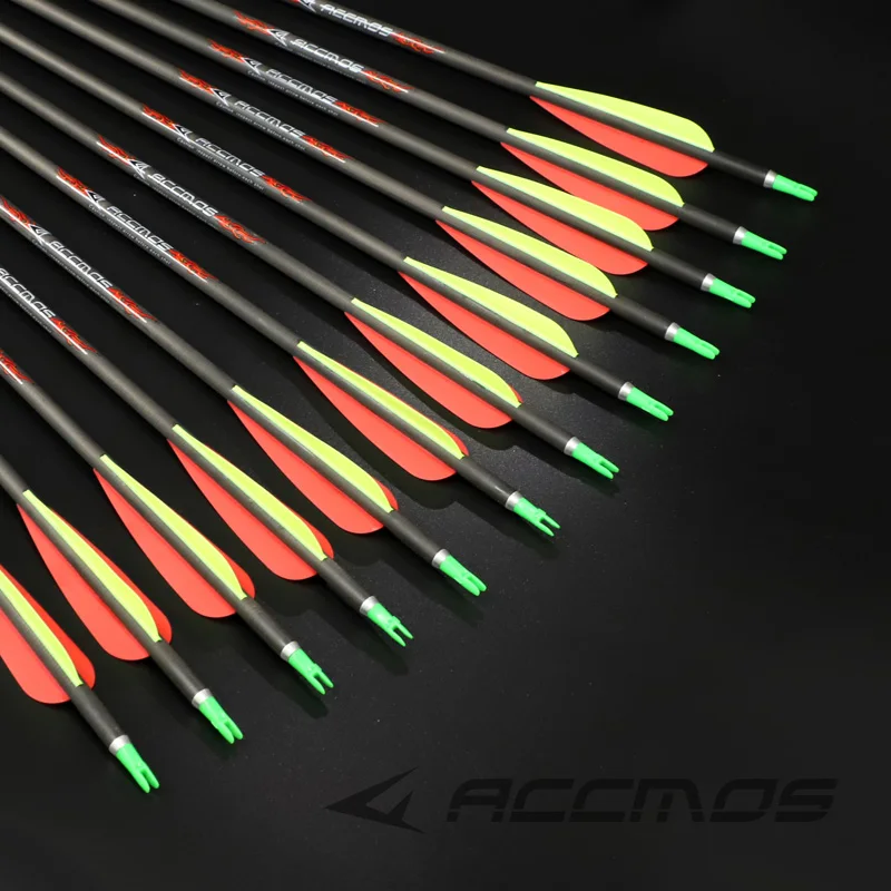 Pure Carbon Arrows ID 8 mm 32 inch Spine 300/350/400 Arrow Head 100Grains Archery for Indoor Competition Shooting 6/12pcs